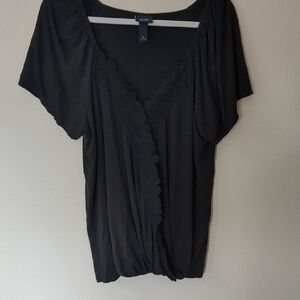 Black Short Sleeve Top Day trip Xl Womens